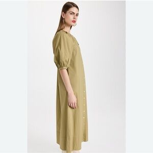 STAUD VINCENT MAXI DRESS - KHAKI - SIZE L - NWT